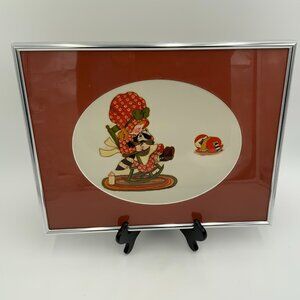 RARE VINTAGE 1980 MEYERCORD 1540-C ARDI-GIRL ROCKING RACOON FRAMED DECAL